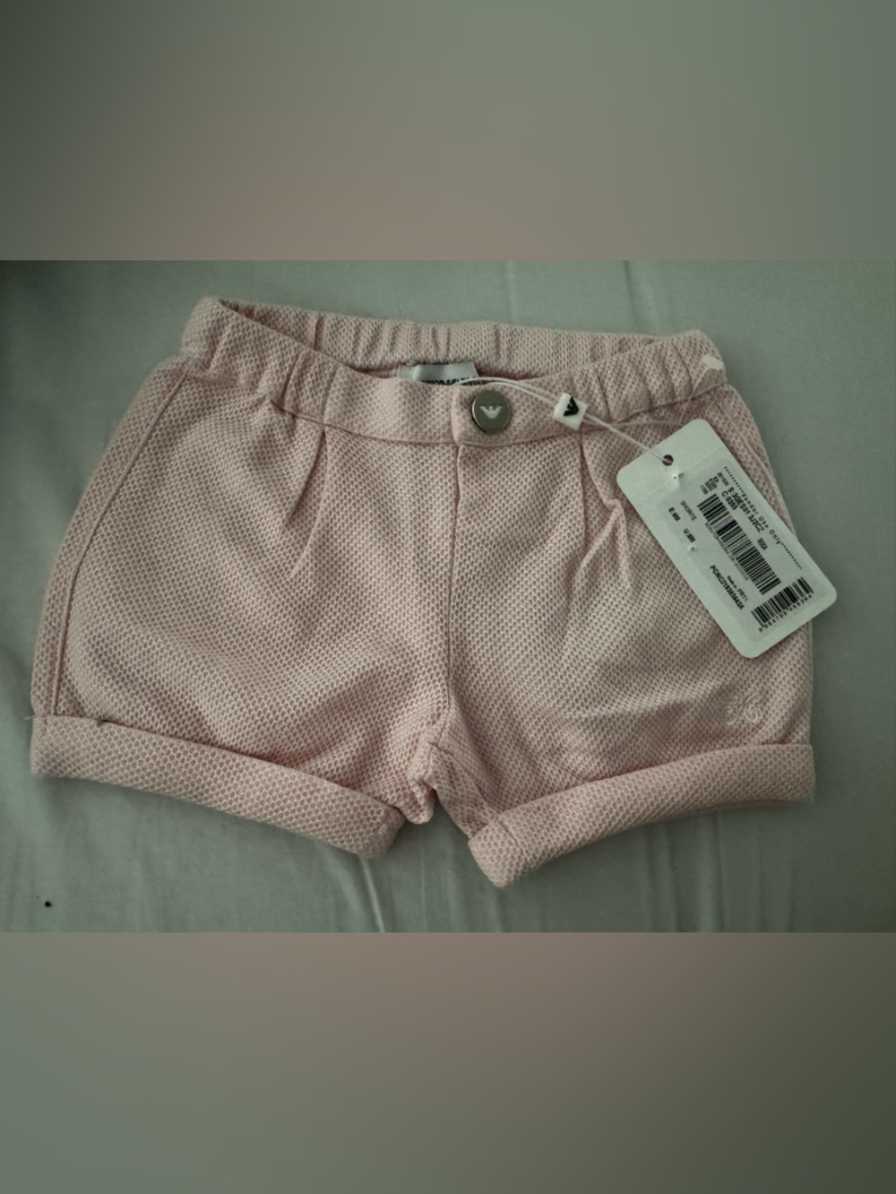 Armani Exchange Pale Pink Textured Knit Shorts